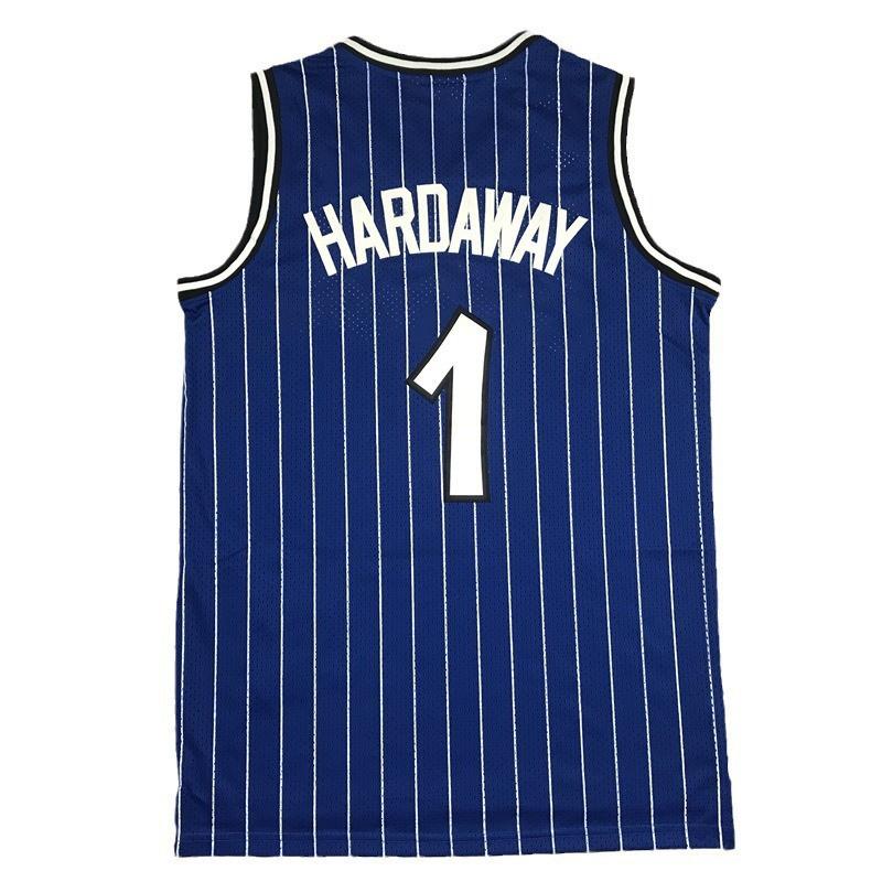Mens Womens Retro NBA Orlando Magic Penny Hardaway 1 Blue Basketball Jersey Embroidered Mesh Sportswear