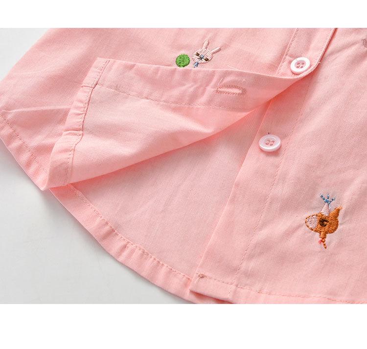 Girls' White Long Sleeve Shirt - Korean Style, 2025/2026 Spring/Autumn Collection