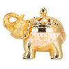 Elefantenförmiger Weihrauchbrenner, Aromatherapie-Ornament für Wohnzimmer, Eingangsbereich, Schlafzimmer(Goldweiß