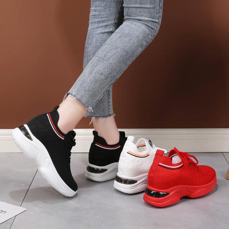 Platform Sneakers Shoes for Women Summer Wedge Sports Breathable Mesh Shoes for Spring Casual Shoes Add Height for Women