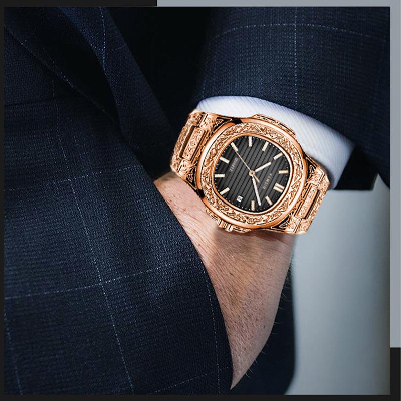 Luxus Herren Armbanduhr Leuchtend Wasserdicht Datum Herrenuhr Edelstahl Herren Quarzuhren Lässige Herrenuhr