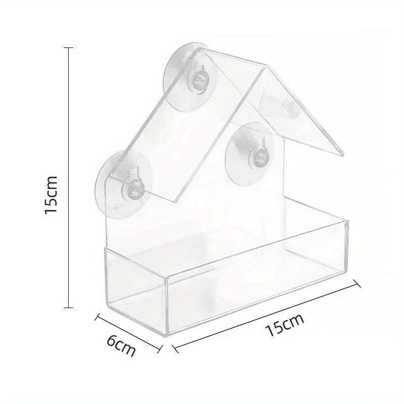 Praktické krmítko pro ptáky Průhledný dávkovač krmiva Domeček Venkovní Okenní Krmítko pro pěnkavy sýkorky
