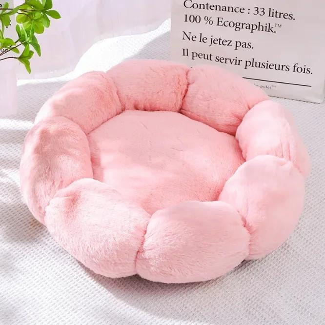 Flower Cat Nest  Autumn and Winter Dog Nest Closed Cat Nest Winter Warm Pet Supplies Four Seasons Universal Internet Celebrity