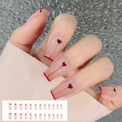 1 Set künstliche Nägel, nahtlos, abnehmbar, mattiert, fertige Nagelverschönerungsaufkleber