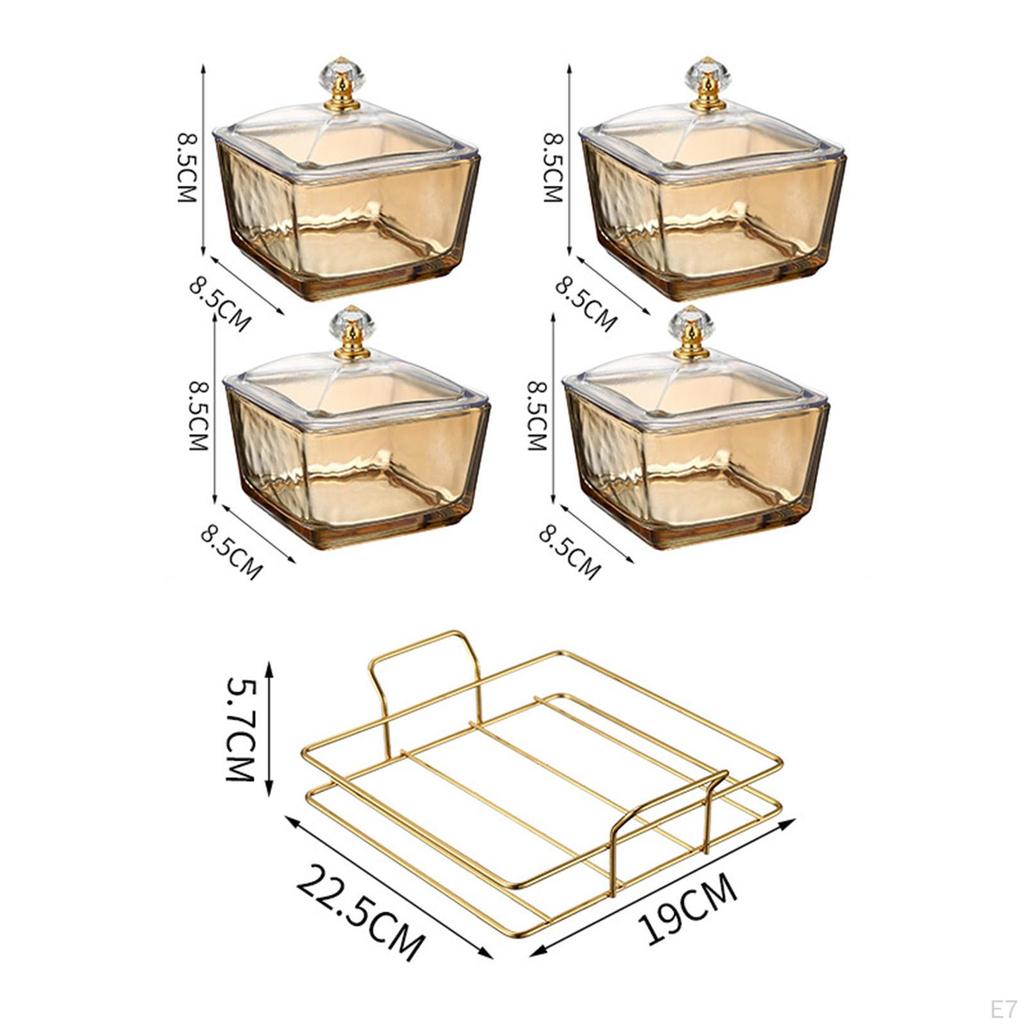 Geteilte Obstplatte Vorspeisen Serviertablett Snackschalen Mehrere Fächer mit Deckel Kreativ Klar
