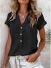 2026 Spring/Summer Women's Bestseller: Solid Color Twist Button Short Sleeve Top