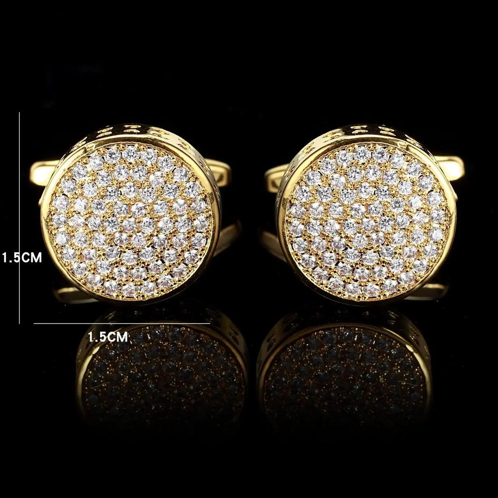 High-end Luxury Zircon Cufflinks Men's Fashion Business Banquet Shirts Buttons French Rhinestone Cuff Links Wedding Accessories