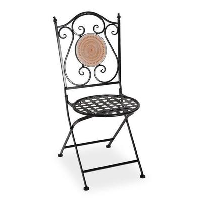 Trumpington Garden Chair - Metal - Black and Orange - Versa