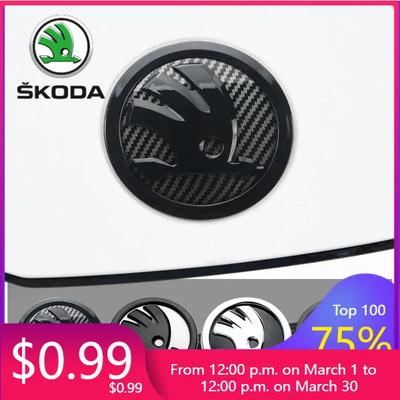 Car Sticker 2025 New 80mm 90mm ABS Emblem For Fabia 1 2 Octavia A7 RS Superb Rapid Yeti Karoq Vision Car Head Front Rear B