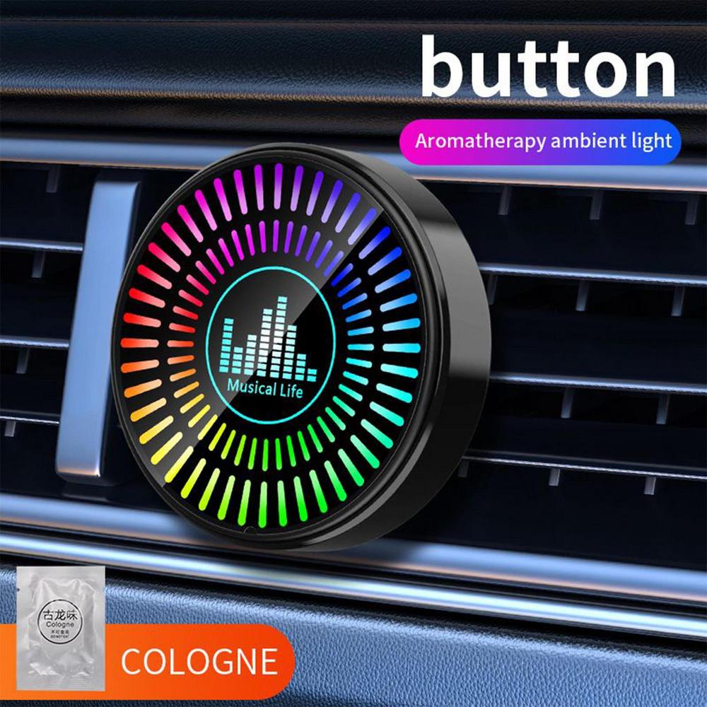 Автомобильный освежитель воздуха RGB-атмосферная подсветка Музыкальный ритм Звуковое управление Розетка Звукоулавливающая лампа Автоматический автомобильный освежитель воздуха