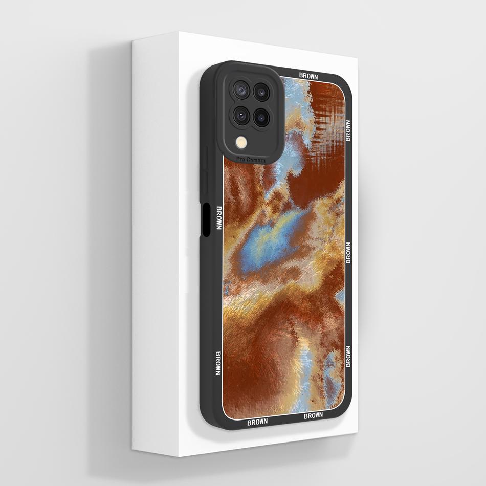 For Samsung Galaxy A12 M12 F12 Case Pretty Butterfly Full Coverage Phone Cover Anti Slip Soft Smooth Liquid Silicone Shell