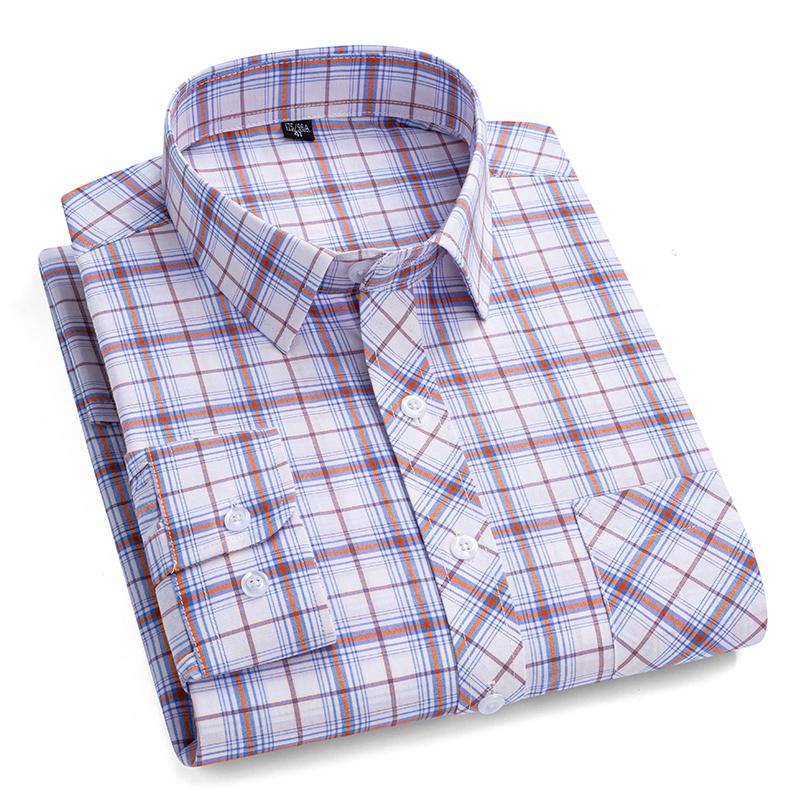 2027 New Men's Plaid Shirts Long Sleeve Cotton Checked Shirt Formal Fashion Thin Soft Classic Basic Casual Male Clothing 6XL 5XL