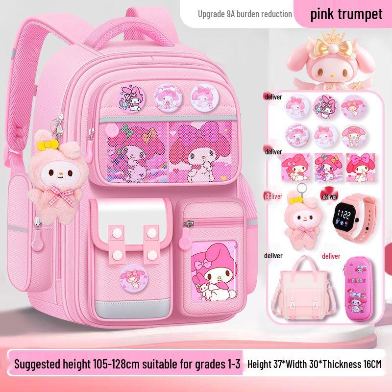 Large Capacity Cute Melody Schoolbag for Primary Students, Girls & Boys, Grades 1-6
