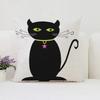 Housse de coussin décorative d'Halloween Chat Citrouille Adaptée pour Maison Salon Canapé Chambre Chambre Housse d'oreiller décorative