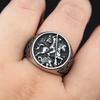 Europäischer Ritterring, Nordisch Retro Wikinger Keltisches Knotenmuster Schmuck für Herren