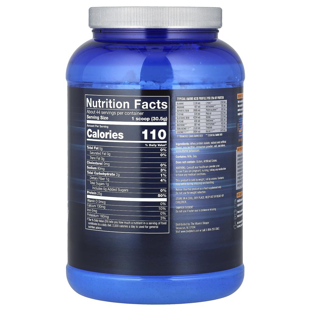 Whey Protein Isolate, Cinnamon Cereal, 1,360G (3Lbs)