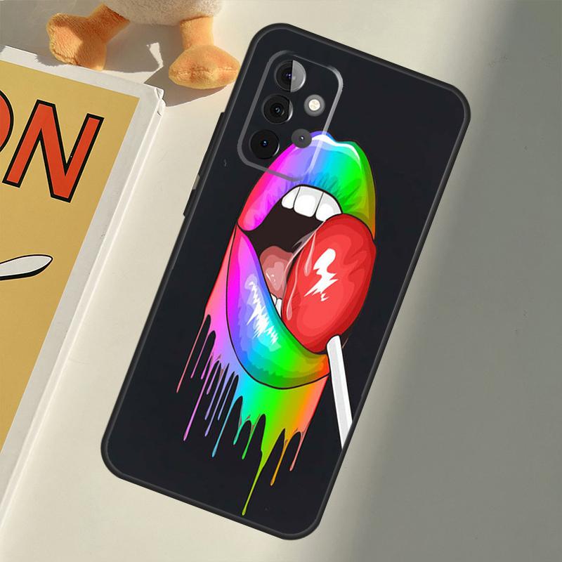 Sexy Lips KISS For Samsung Galaxy A22 A52 A32 A54 A14 A16 A26 A36 A56 A55 A35 A05 A06 A15 A53 A33 A13 Case
