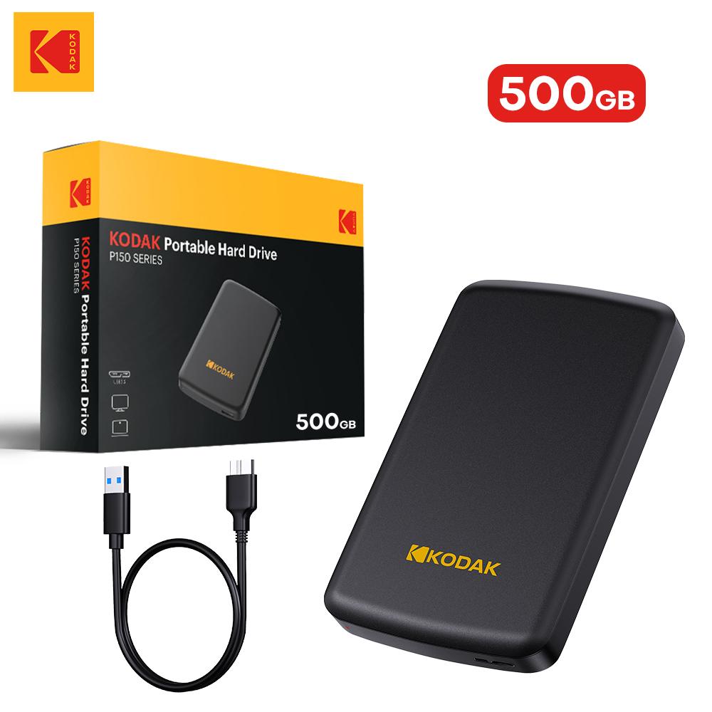 

KODAK P150 500GB/1TB 2.5 Portable External HDD USB 3.0 5Gbps Gaming Storage Disk Compatible for Laptop & Desktop 500GB