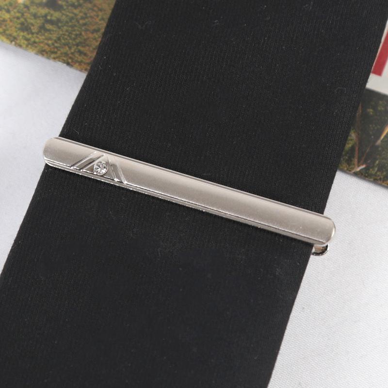 Krawattennadeln für Herren Krawattenzubehör Mode Metall Silberfarbton Einfache Stange Klemme Praktische Klemme Krawattennadel Kragenclip