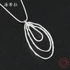 New Oval Stacked Alloy Necklace Premium Pendant Light Style Hip Hop Sweater Chain