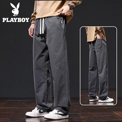 Men's Cotton Loose Straight Casual Pants