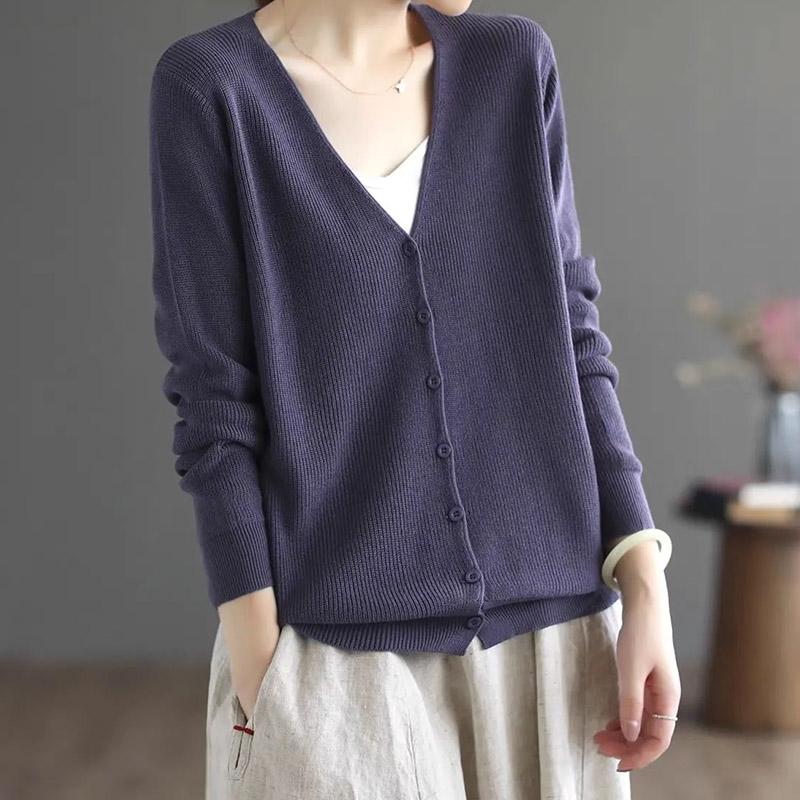 Sweaters Coat Cardigan for Women Autumn Large Size Vintage Loose Long Sleeve Knit Cardigan Sweaters Jacket