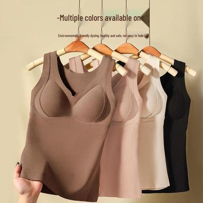 Nahtloser warmer Damen-Schichtweste mit Brustpolstern für Herbst/Winter