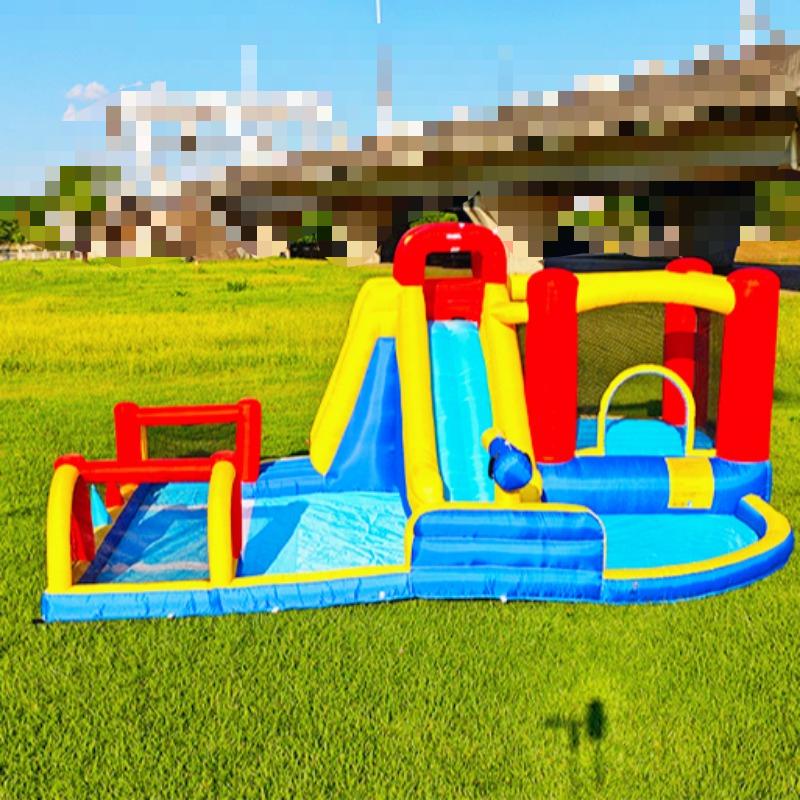 Children's Inflatable Toys Bounce Castle Indoor Outdoor Water Spray Football Bounce Bed Holiday Inflatable Slide Toys for Kids