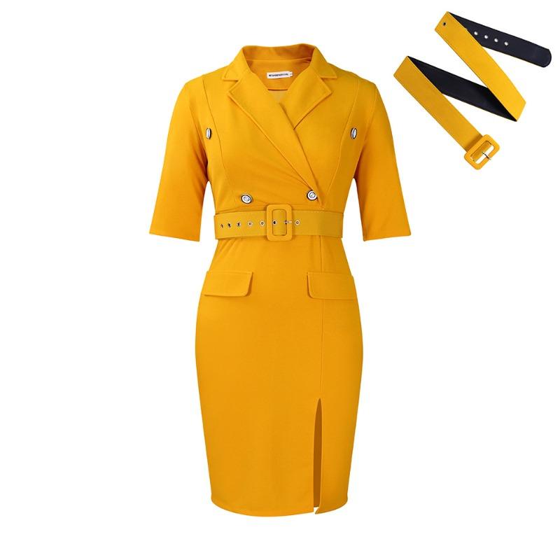 Large size women s clothing 02 winter new suit collar hip wrap thin split fork professional African dress S