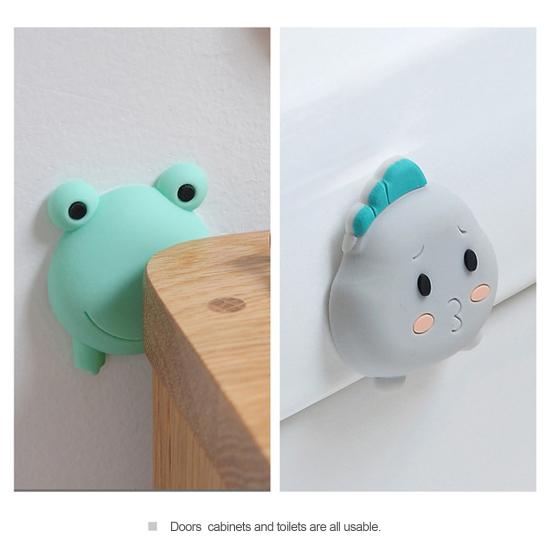2Pcs Cartoon Door Stopper Wall Protector Quiet Shock Absorbing Door Stops Wall Shield Cushion Soft Adhesive Wall Bumper Guard for Door Handle Knob