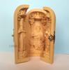 Buddha Wooden Statue Guan Zhou 10cm Protective Lucky Protection from Feng Shui Item Three-Opening [Guan Ping, Yu, Cang] Boxwood, Tall, Artwork,