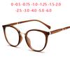 Spring Leg Anti-Blue Light Oval Prescription Eyeglasses Women  Cat Eye Short-Sight Eyewear Diopter 0 -0.5 -0.75 -1.0 To -6.0