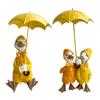 Duck Holding Umbrella Statue Resin Figurine Ornament Centerpiece Collection