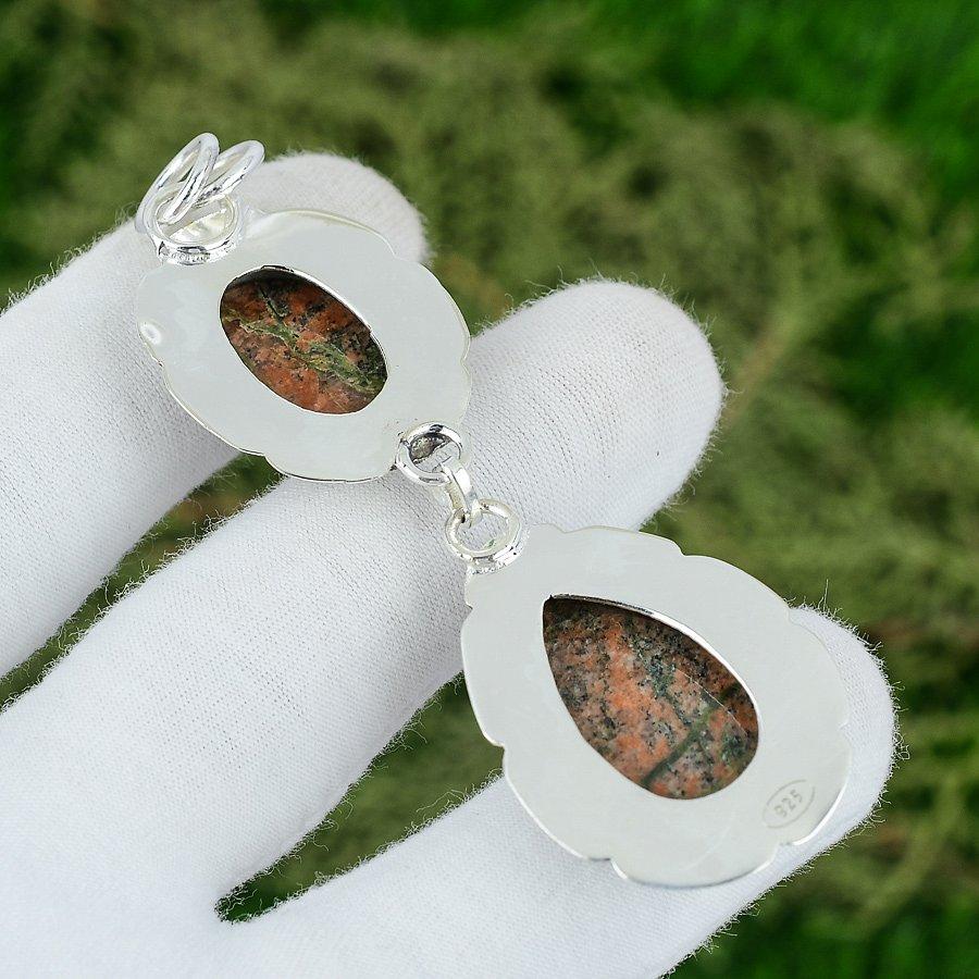 Jóias de Pedra Preciosa Granate de Grama Natural Pingente de Prata de Lei 925 Para Meninas