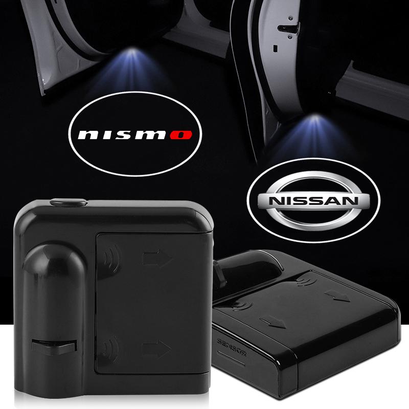 2Pcs Car Door Projector Lamps Emblem LED Welcome Light For Nissan Nismo Qashqai X J10 J11 Trail Tiida Teana Skyline Juke X-trail Almera