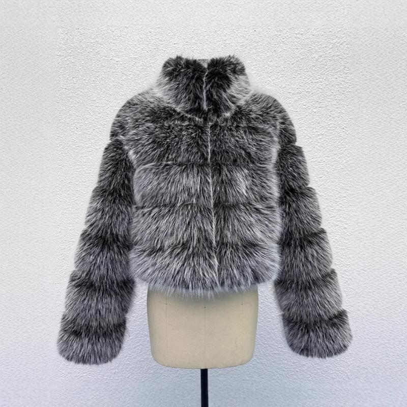 S-6XL large size women's fox fur coat, winter new fashionable versatile environmentally friendly artificial fur coat
