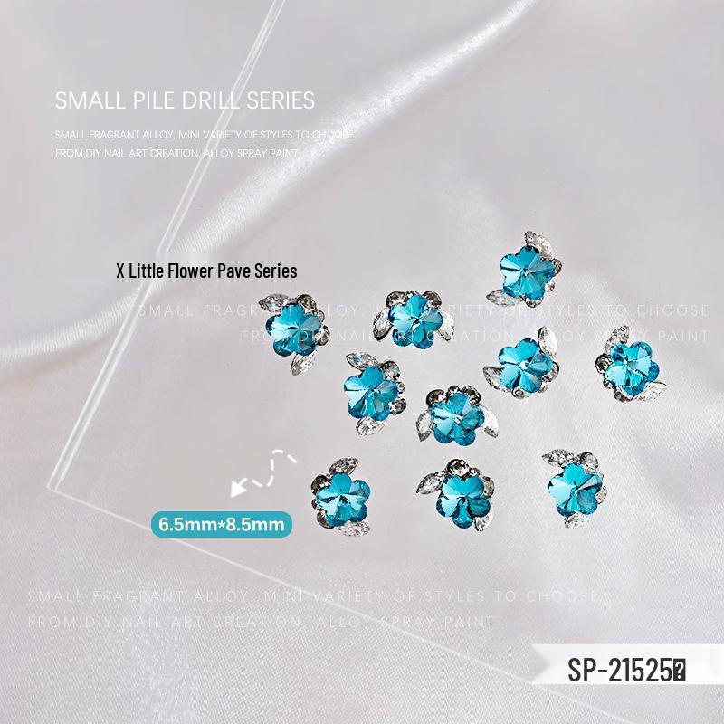 

Украшения для нейл-арта: 3D Металлические Цветы Стразы с Иризирующим AB Покрытием, Набор из 5 штук