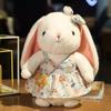 23cm Cute Flower Skirt Rabbit Plush Toy Pp Cotton Baby Soothing White Rabbit Doll Kawaii Pillow Girl Birthday Gift Home Decora