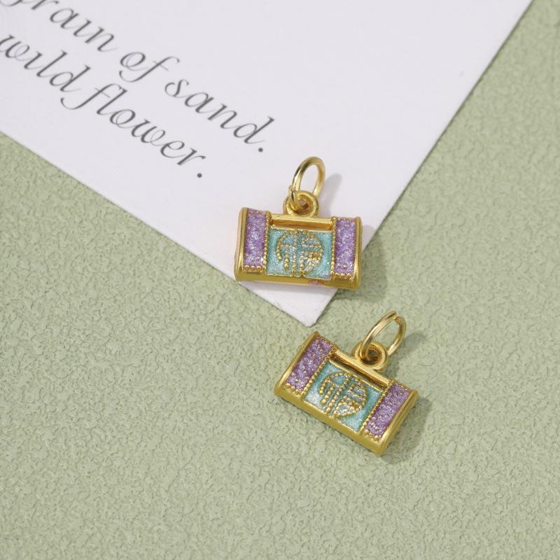 Pingente Koi Gotejamento de Ouro Antigo - Acessório Auspicioso DIY Exquisito