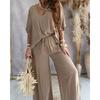 Relaxed Fit Womens V Neck Batwing Sleeve Pantsuit With Tie Detail For Casual Summer Wear