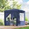 2x2 M Pop Up Gazebo With Curtain Walls And Windows Blue