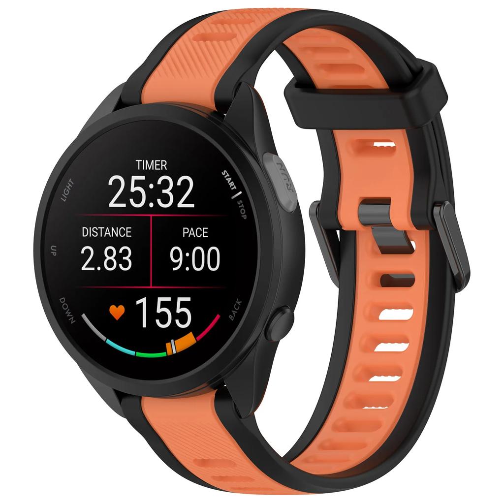 18mm 20mm 22mm Officiellt Silikonarmband För Garmin Forerunner 55 165 965 265 645 Music Mjukt armband för Gramin Venu 3S Band