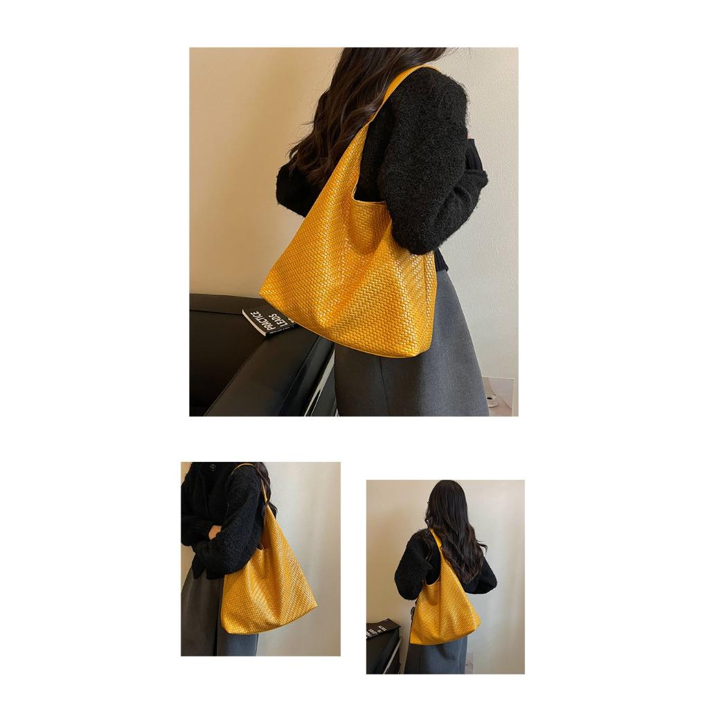 Xeie Thuk Tote Bag Women PU Woven Shoulder Daily