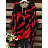 Bohemio Chic Oversize de Moda Estampados Étnicos Dobladillo Irregular Cuello Redondo Ropa Moda Ropa de Mujer Versátil Ropa para Mujer