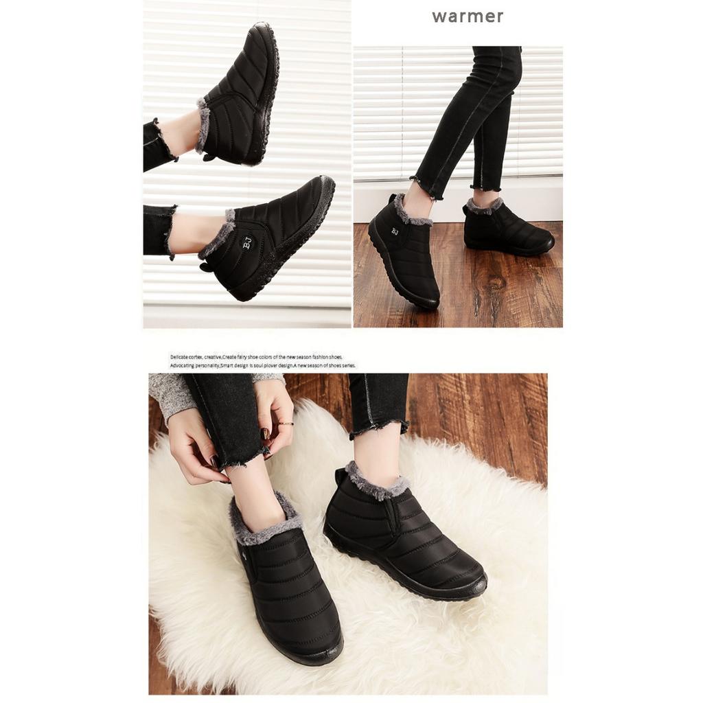 Large Size Cotton Shoes for Women In Winter with Added Fleece and Thickened Snow Boots for Women, Unisex Low Cut Warm Cotton Boots