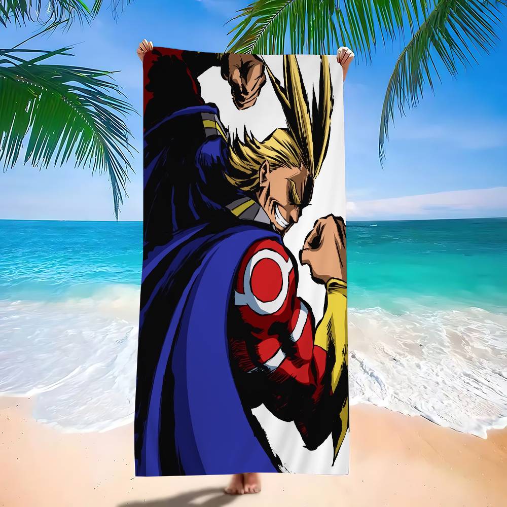 All Might My Hero Academia Bath Towel Microfiber Soft Water Absorbing Breathable For Girl Kids Decorative Cartoon Beach Towel