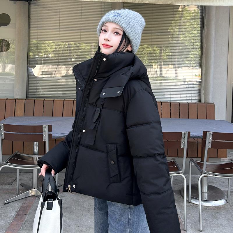 Small padded jacket winter new fashion padded jacket padded jacket loose short thickened fashion hooded outside