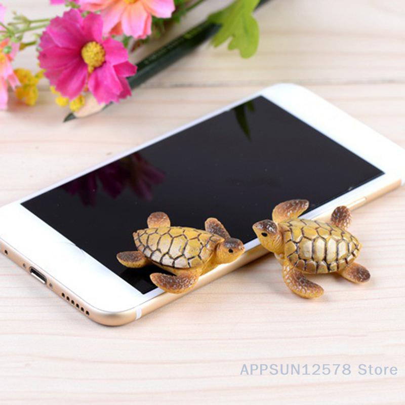 2Pcs Mini Sea Turtle Model Resin Turtle Figurines Fish Tank Miniature Decor