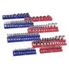 Magnetic Socket Organizer Set 8PCS Socket Trays Blue & Red for Metric SAE