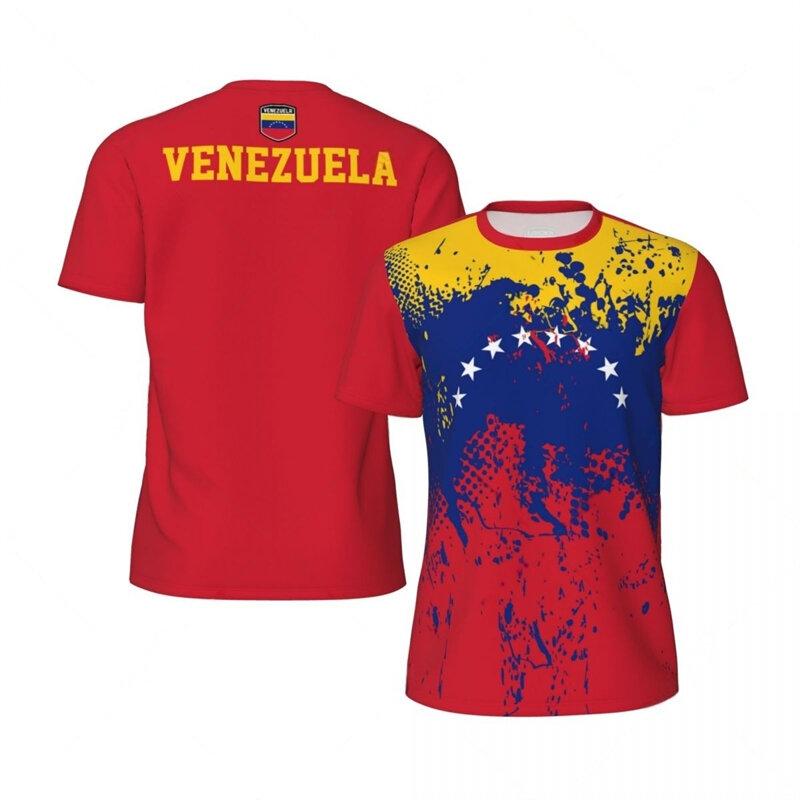 3D Print Venezuela Flag Pattern Sport Quick-dry Breathable T-Shirt Football Fans Team Training Short Sleeve Clothing